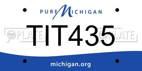 TIT435 Michigan License Plate