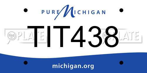 TIT438 Michigan License Plate
