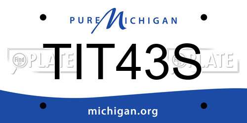 TIT43S Michigan License Plate