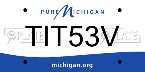 TIT53V Michigan License Plate