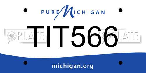 TIT566 Michigan License Plate