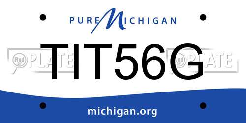 TIT56G Michigan License Plate