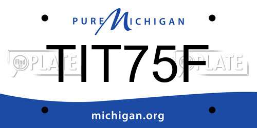 TIT75F Michigan License Plate