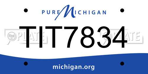 TIT7834 Michigan License Plate