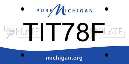 TIT78F Michigan License Plate