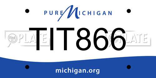 TIT866 Michigan License Plate