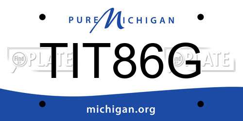 TIT86G Michigan License Plate