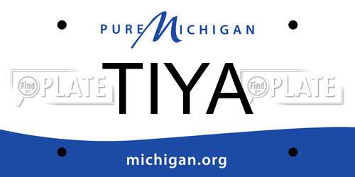 TIYA Michigan License Plate
