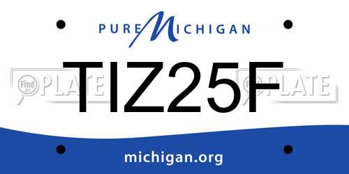 TIZ25F Michigan License Plate