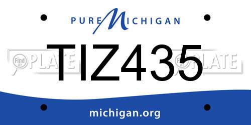 TIZ435 Michigan License Plate