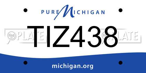 TIZ438 Michigan License Plate