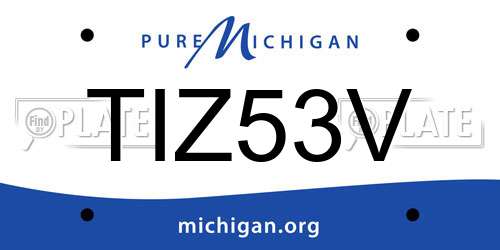 TIZ53V Michigan License Plate