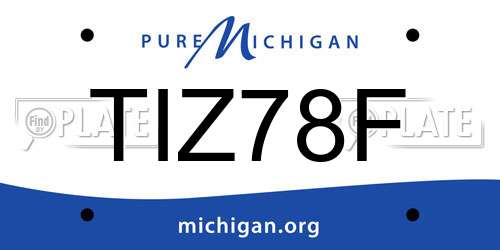 TIZ78F Michigan License Plate