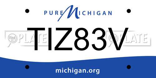 TIZ83V Michigan License Plate