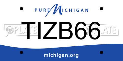 TIZB66 Michigan License Plate