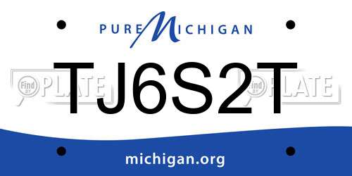 TJ6S2T Michigan License Plate