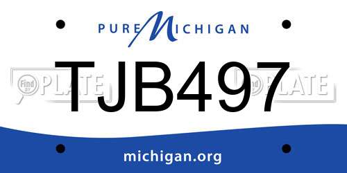 TJB497 Michigan License Plate