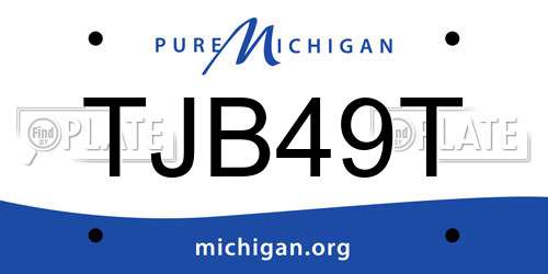 TJB49T Michigan License Plate
