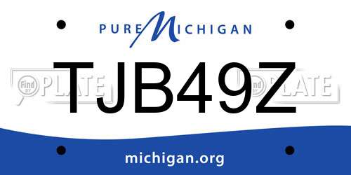 TJB49Z Michigan License Plate