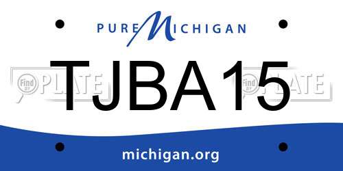 TJBA15 Michigan License Plate