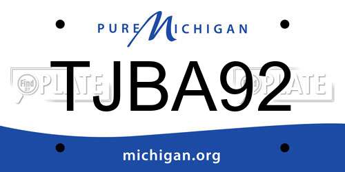 TJBA92 Michigan License Plate