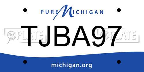 TJBA97 Michigan License Plate