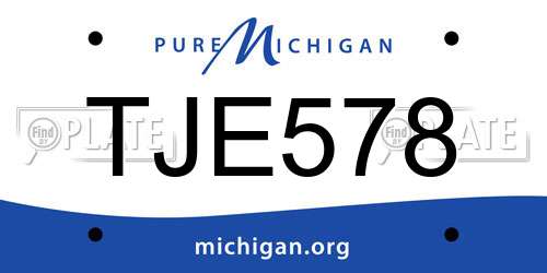 TJE578 Michigan License Plate