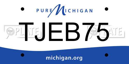TJEB75 Michigan License Plate