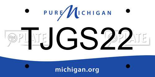 TJGS22 Michigan License Plate