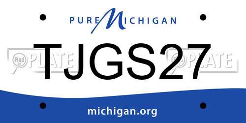 TJGS27 Michigan License Plate