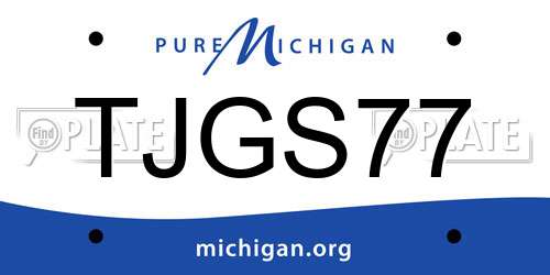 TJGS77 Michigan License Plate