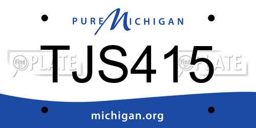 TJS415 Michigan License Plate
