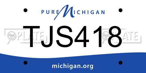 TJS418 Michigan License Plate