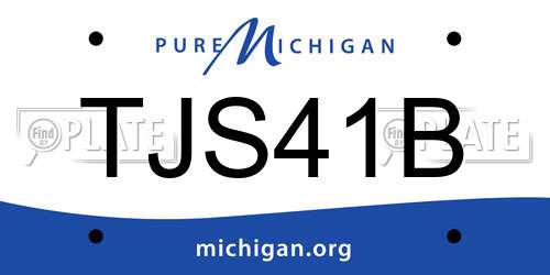 TJS41B Michigan License Plate