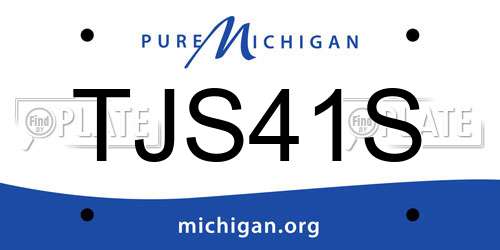 TJS41S Michigan License Plate