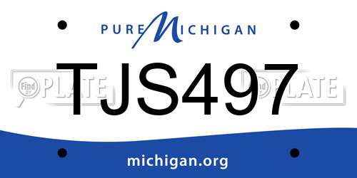 TJS497 Michigan License Plate