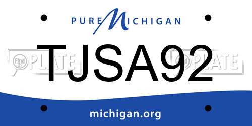 TJSA92 Michigan License Plate