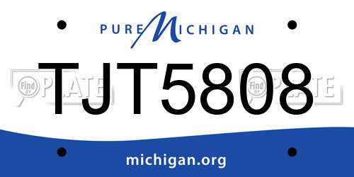 TJT5808 Michigan License Plate