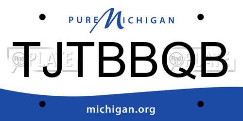 TJTBBQB Michigan License Plate