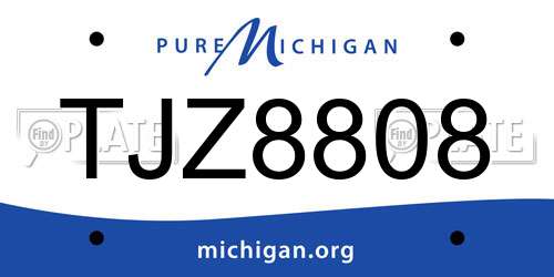 TJZ8808 Michigan License Plate