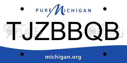 TJZBBQB Michigan License Plate