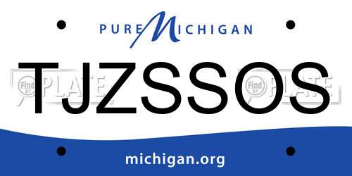 TJZSSOS Michigan License Plate