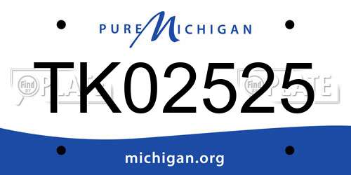 TK02525 Michigan License Plate