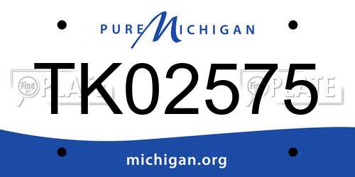TK02575 Michigan License Plate