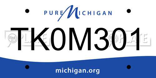 TK0M301 Michigan License Plate