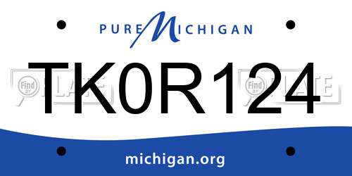 TK0R124 Michigan License Plate