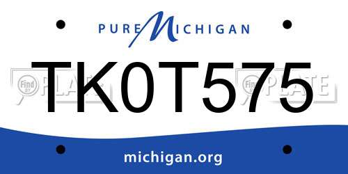 TK0T575 Michigan License Plate