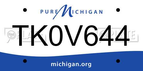 TK0V644 Michigan License Plate