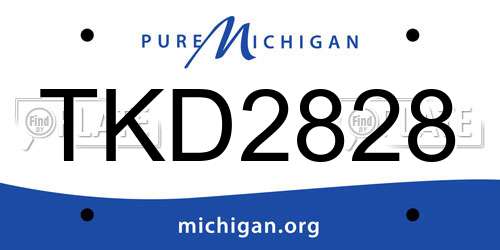 TKD2828 Michigan License Plate