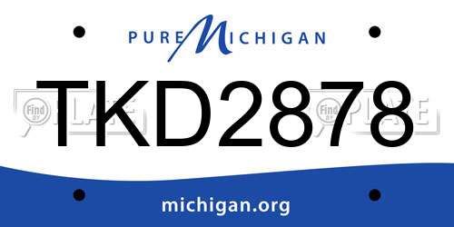 TKD2878 Michigan License Plate